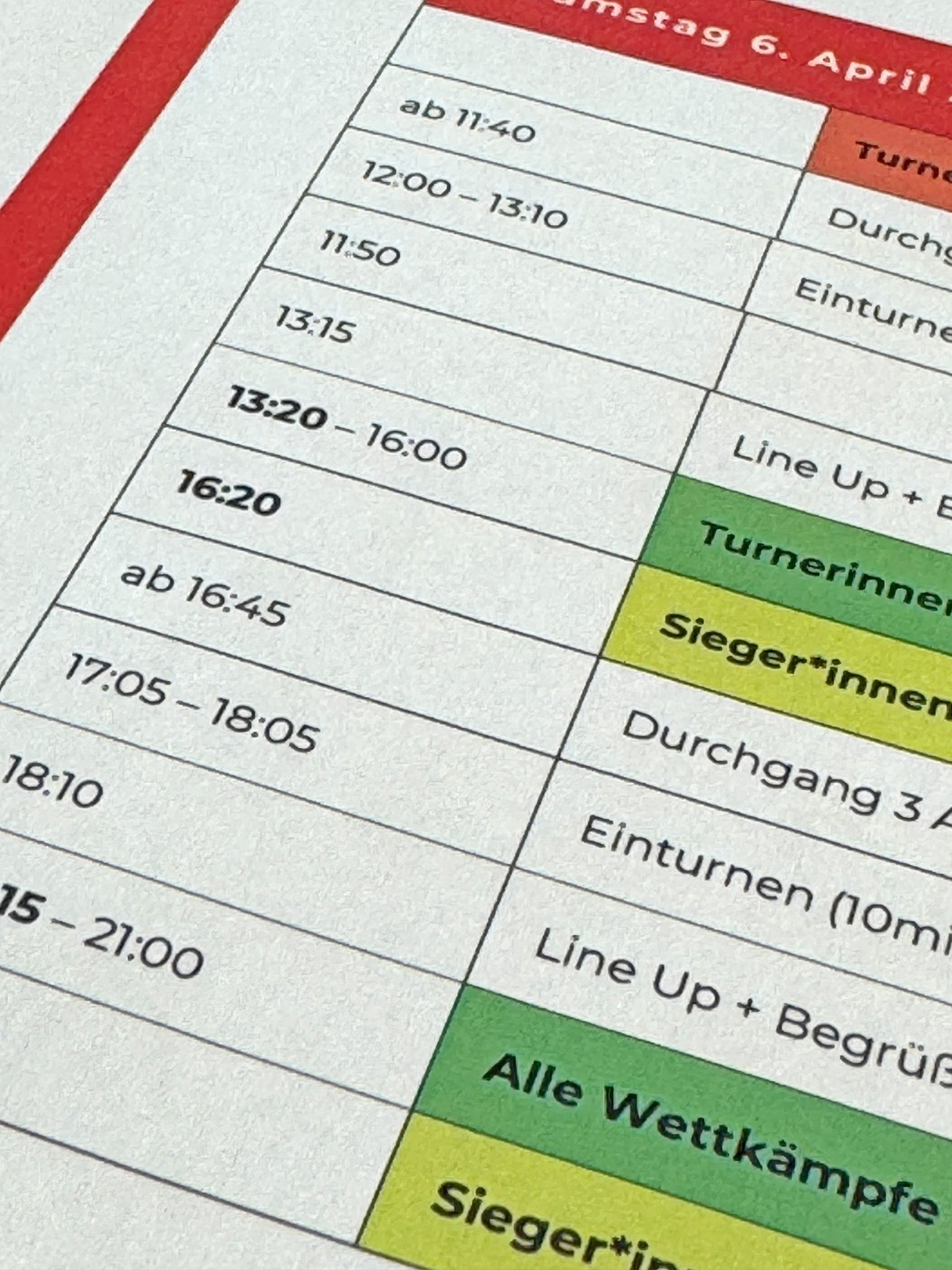 Zeitpläne und Einteilungen 