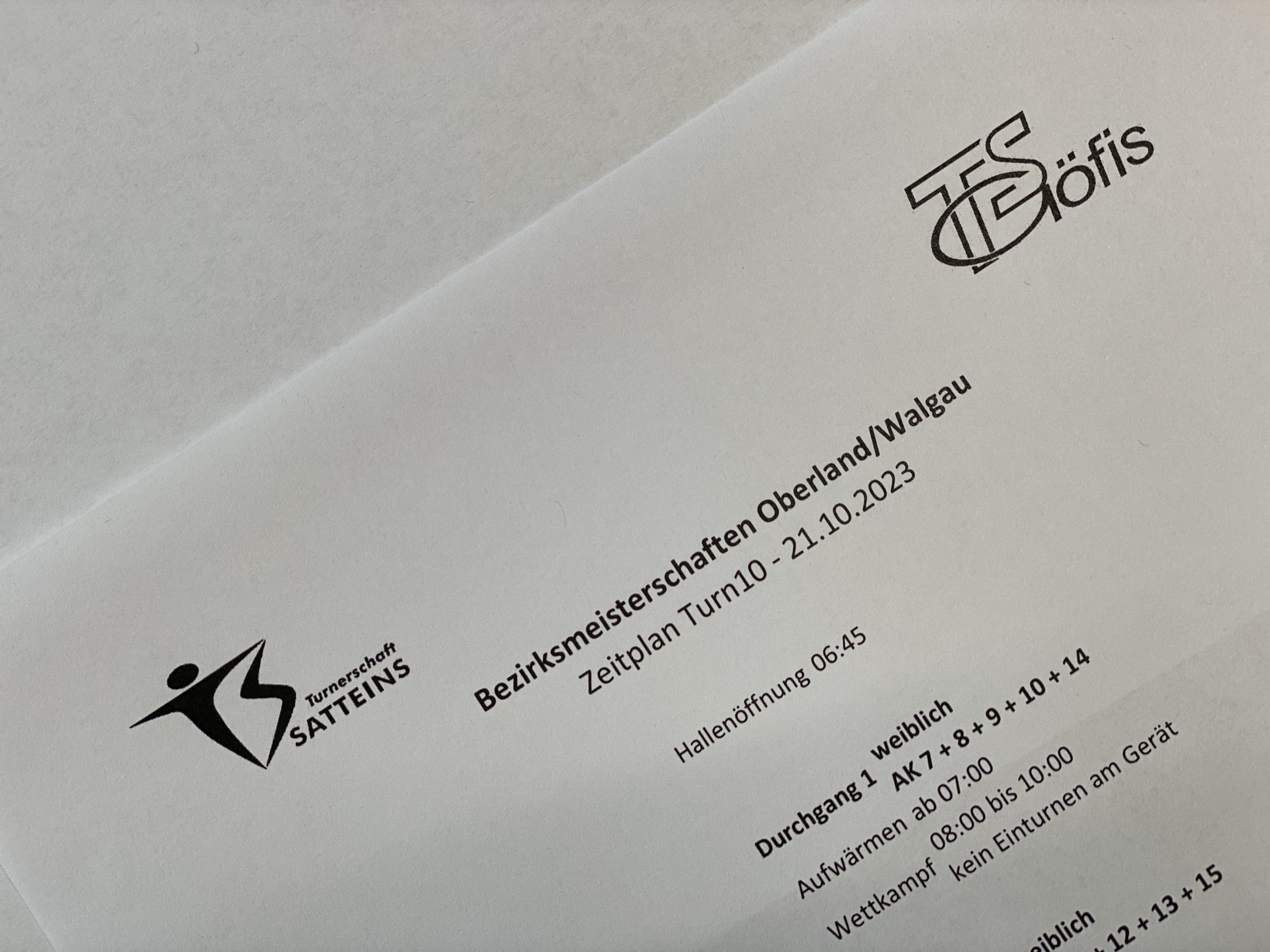 Wichtige Infos zum Bezirksturnfest Oberland / Walgau
