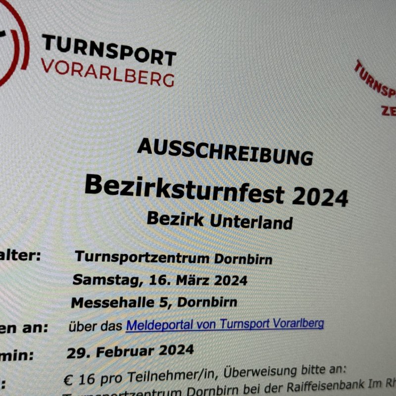 Bezirksturnfest Unterland - Ausschreibung online