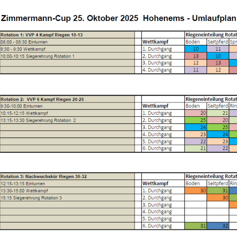 Zimmermann-Cup 2025 - Zeitplan & weitere Infos