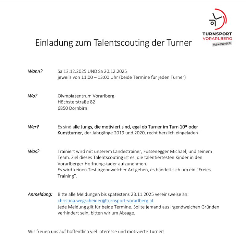Talentscouting der Turner 2025